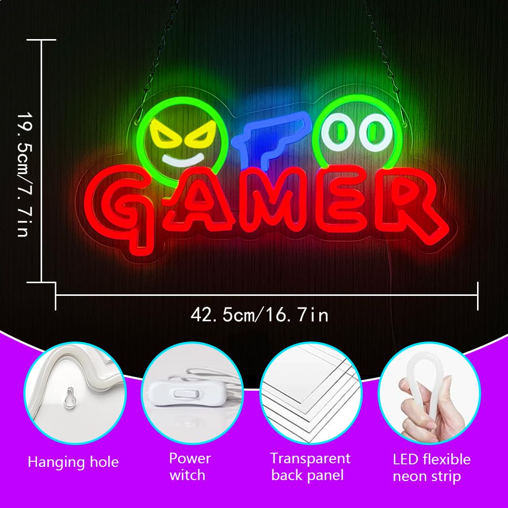 Enseigne néon LED Gamer, Lampe - Party Games Graduation avis et prix