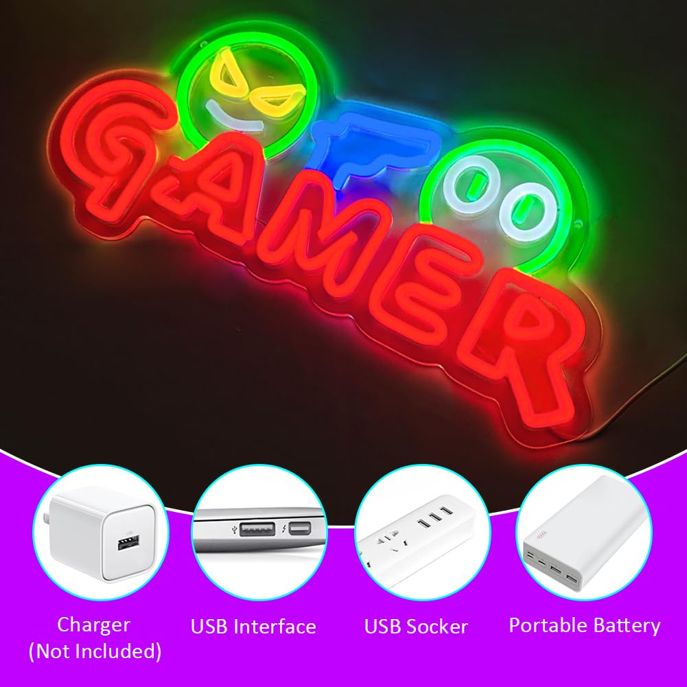 Enseigne néon LED Gamer, Lampe - Party Games Graduation avis et prix
